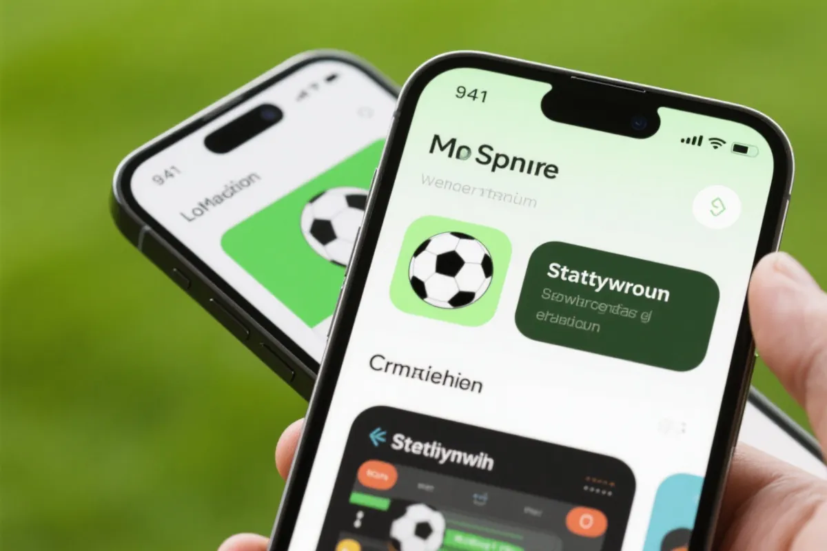 手机端足球赛事直播 App 界面示意图