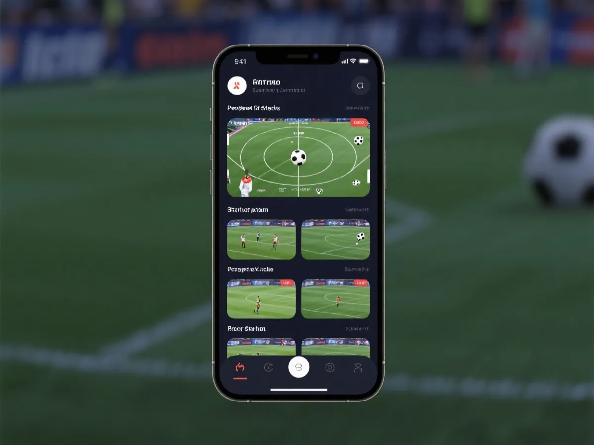 多联赛足球赛事与移动观赛界面示意